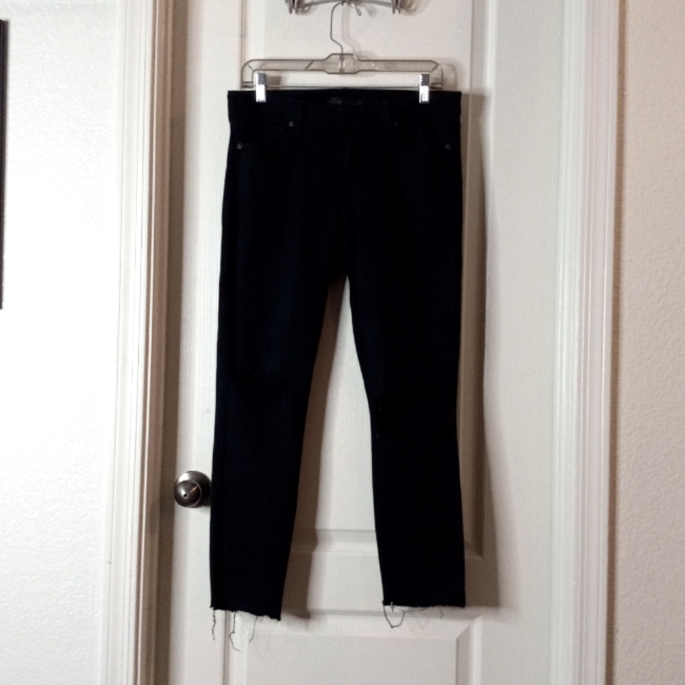 Black Distressed, Cut off, Cut out Jeans